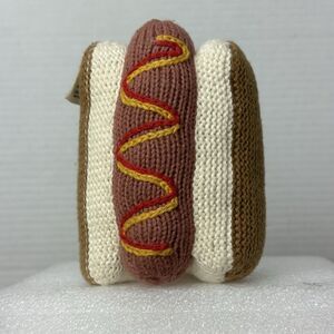 Estella Organic Cotton Baby Toy Knitted  Hot Dog Rattle Handmade Luxury Soft Toy